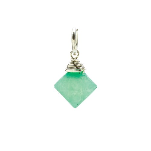 hermimorphite gem faceted diamond cut, sterling silver