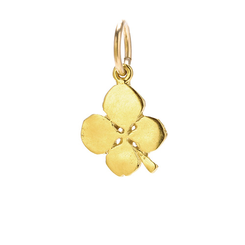 four leaf charm, gold dipped