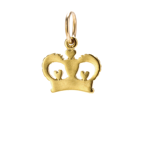 heart crown charm, gold dipped