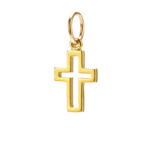 modern cross charm, gold dipped