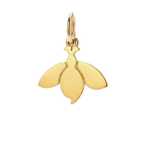 honeybee charm, gold dipped