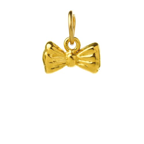 ribbon bow charm, gold dipped