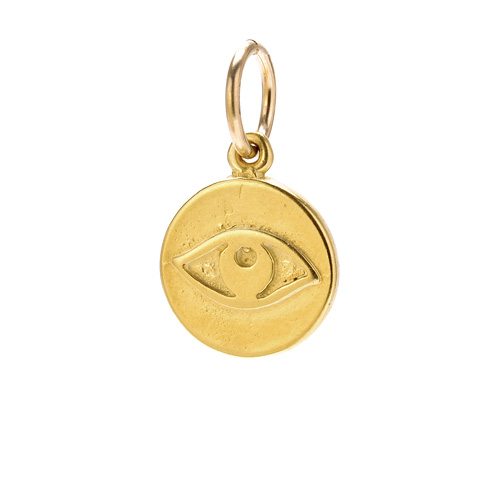 eye charm, gold dipped