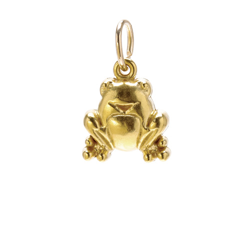 frog charm, gold dipped