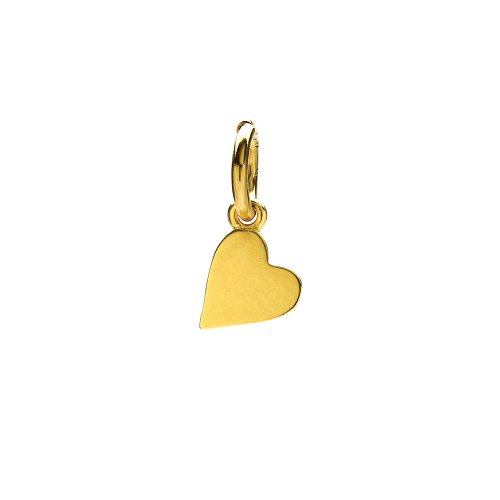 sideways heart charm, gold dipped