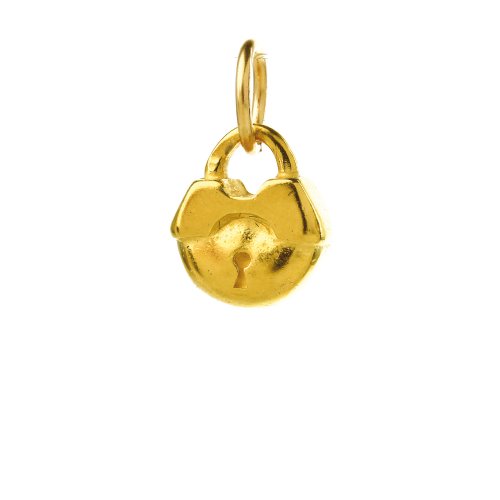 lock charm, gold dipped