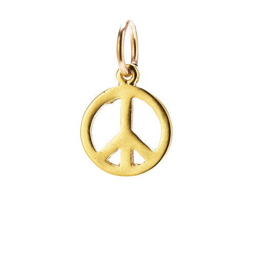 peace charm, gold dipped