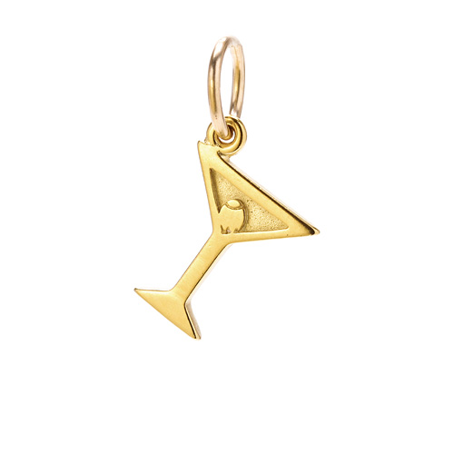 martini charm, gold dipped