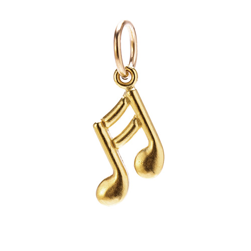 double note charm, gold dipped