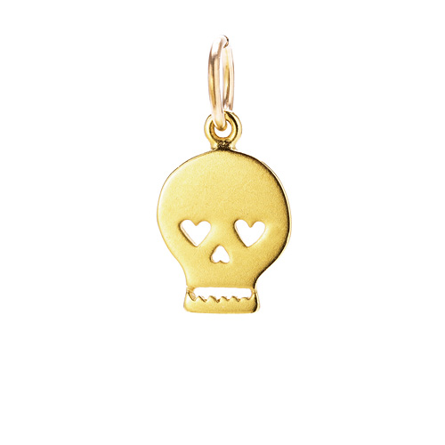 skull charm, gold dipped