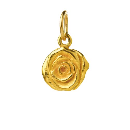 rose charm, gold dipped