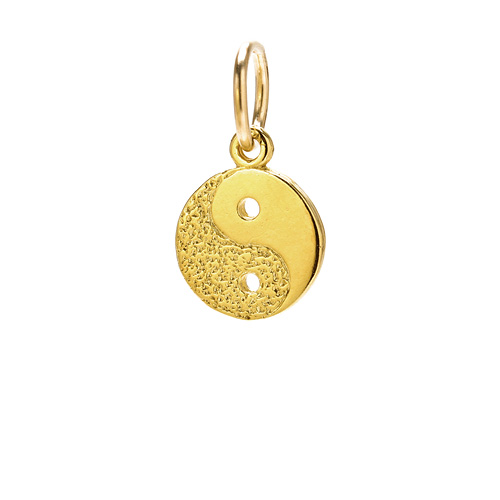 yin yang charm, gold dipped