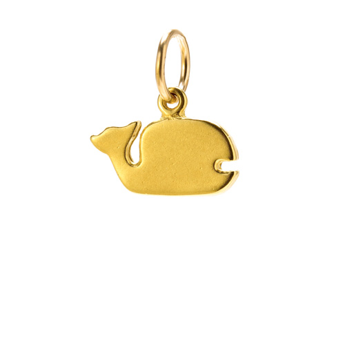 whale charm, gold dipped