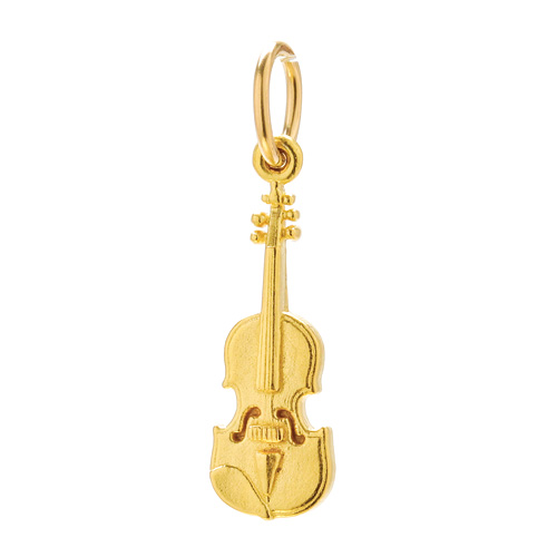 violin charm, gold dipped