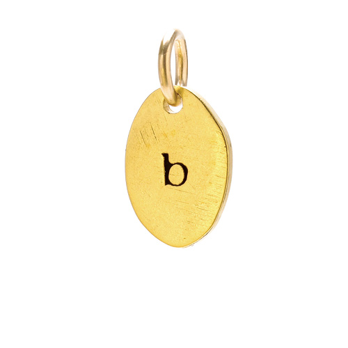 "B" charm, gold dipped
