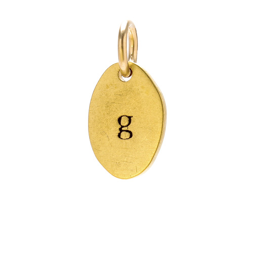 "G" charm, gold dipped