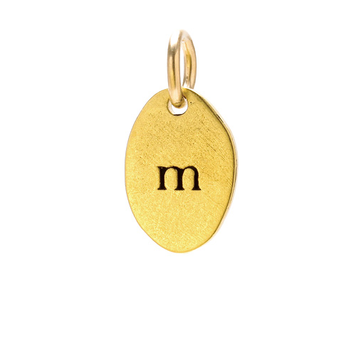 "M" charm, gold dipped