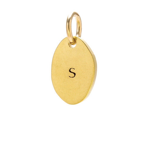 "S" charm, gold dipped