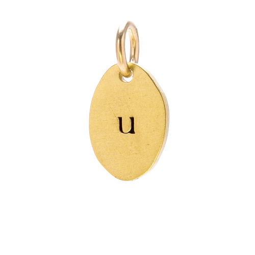 "U" charm, gold dipped