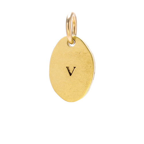 "V" charm, gold dipped