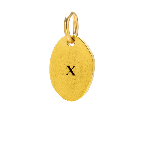 "X" charm, gold dipped