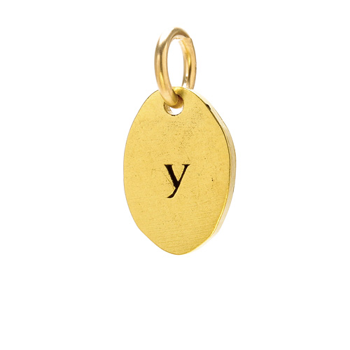 "Y" charm, gold dipped
