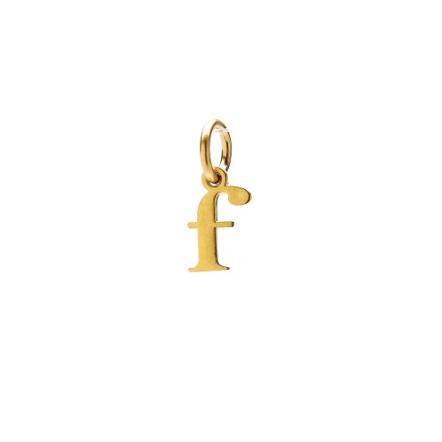 open f charm, gold dipped