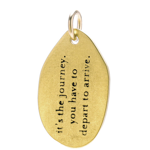 "it's the journey" charm, gold dipped