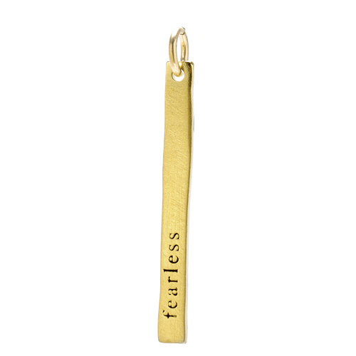 "fearless" stick charm, gold dipped