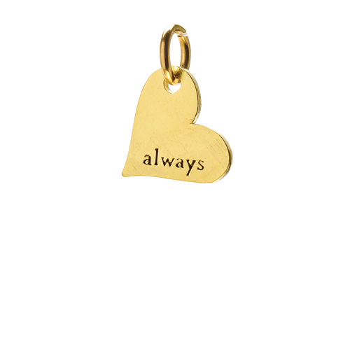 "always" heart charm, gold dipped