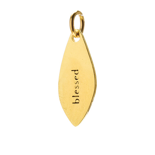 "blessed" petal charm, gold dipped