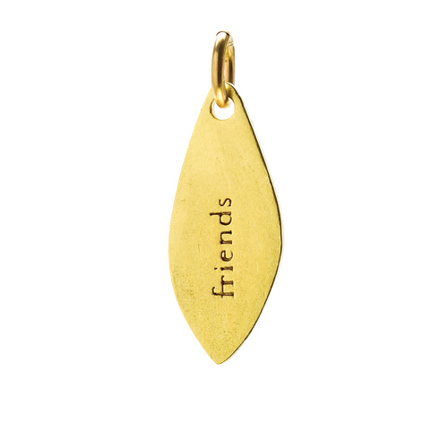 "friends" petal charm, gold dipped