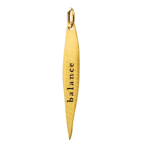 "balance" pointe charm, gold dipped