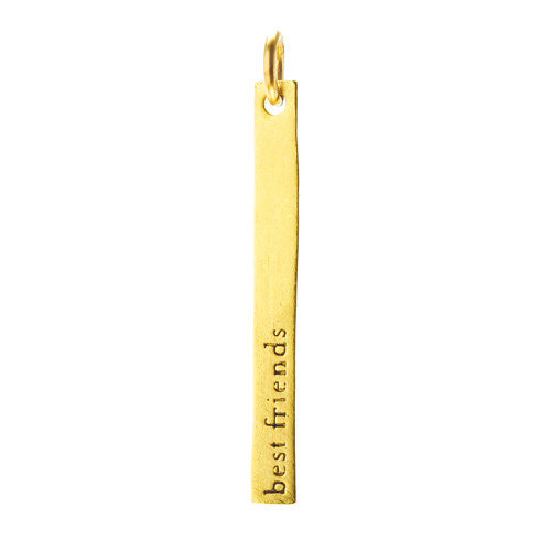 "best friends" stick charm, gold dipped