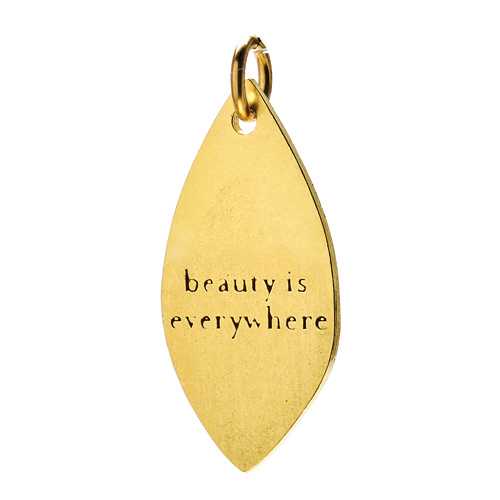 "beauty is everywhere" petal charm, gold dipped