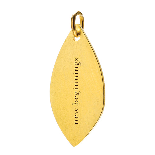 "new beginnings" petal charm, gold dipped