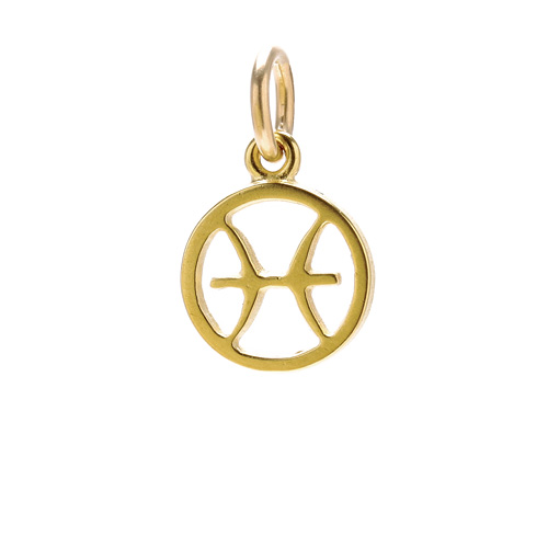 zodiac "pisces" charm, gold dipped