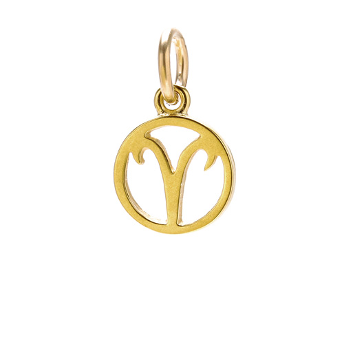 zodiac "aries" charm, gold dipped