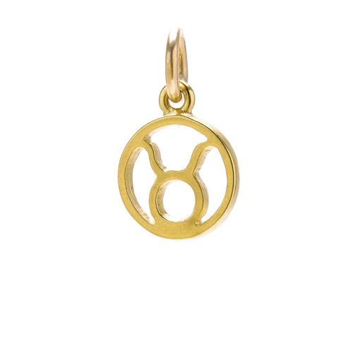 zodiac "taurus" charm, gold dipped