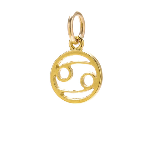zodiac "cancer" charm, gold dipped
