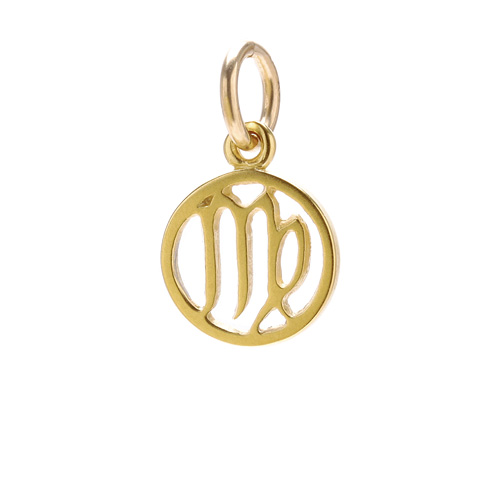 zodiac "virgo" charm, gold dipped