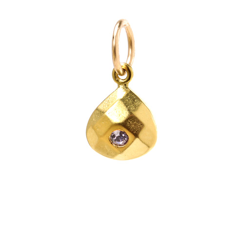 june birthstone charm, gold dipped