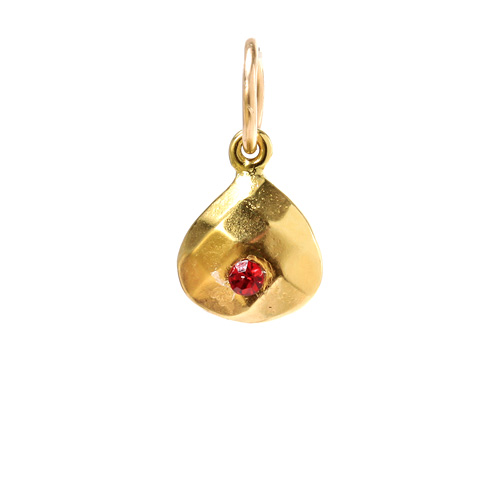 july birthstone charm, gold dipped
