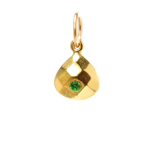 august birthstone charm, gold dipped