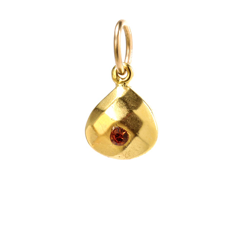 november birthstone charm, gold dipped