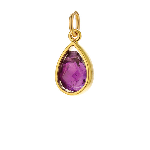 amethyst pendant gem, gold dipped