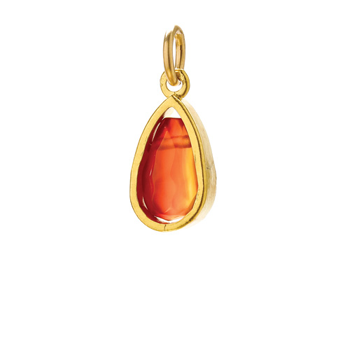 carnelian pendant gem, gold dipped