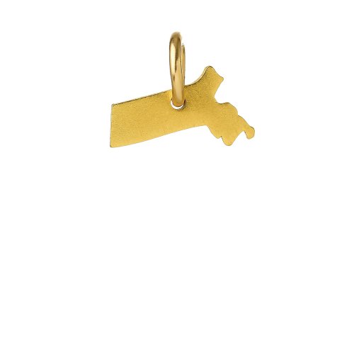 massachusetts charm, gold dipped