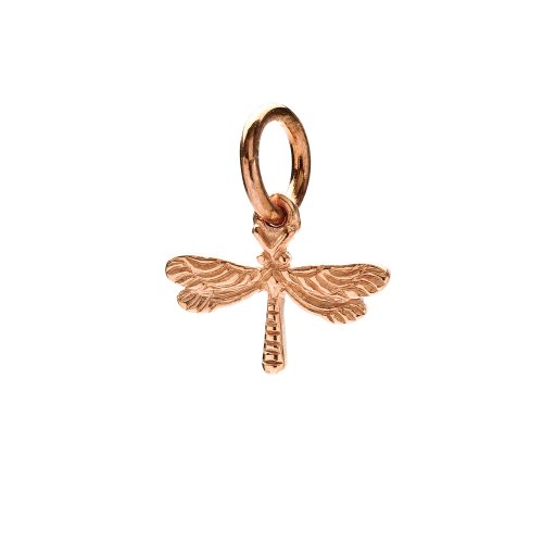 dragonfly charm, rose gold