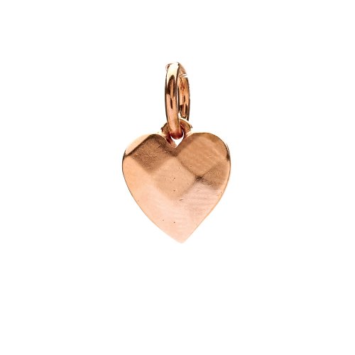 faceted heart charm, rose gold